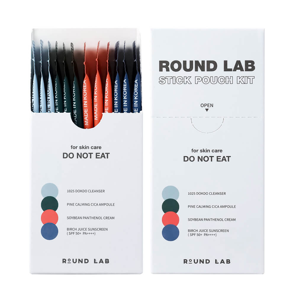 Travel-набор средств в саше Round Lab Stick Pouch Kit, 12 шт